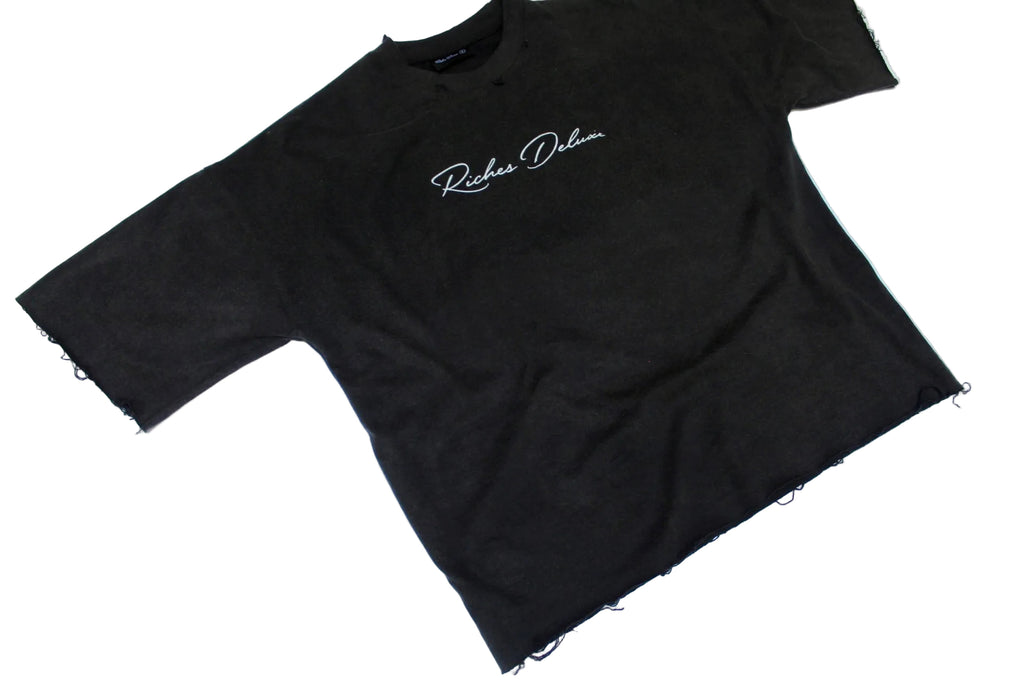 Riches Deluxe Signature Ash Wash Tee – Black