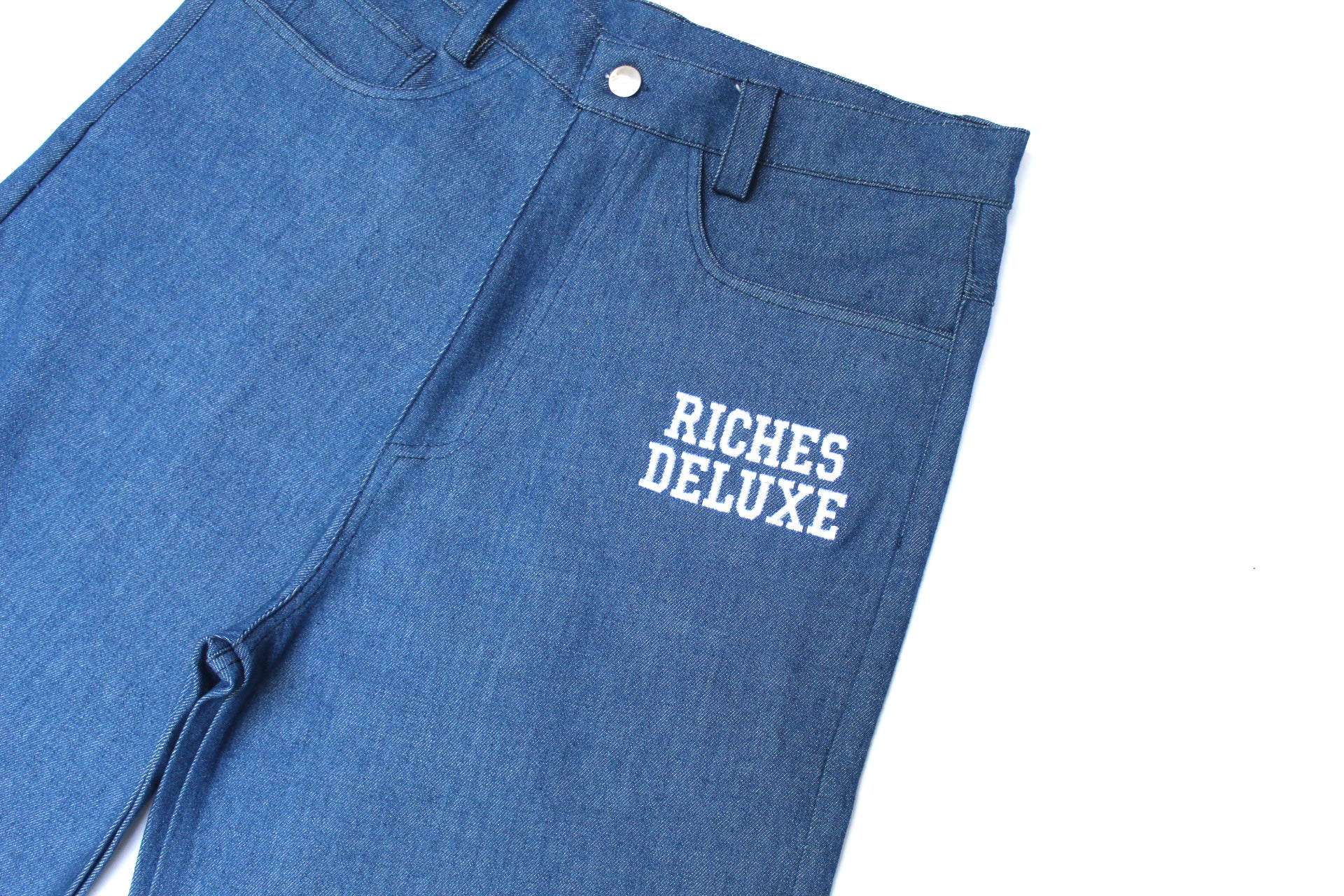Riches Deluxe Signature Zip Denim Shorts – Royal Blue